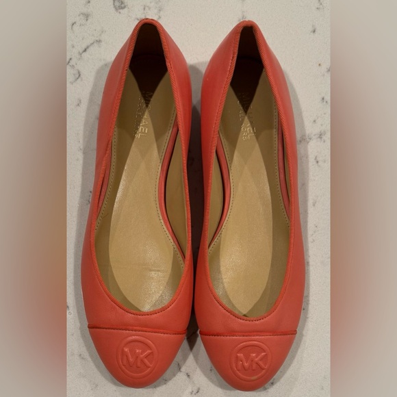 Michael Kors Ballet Flats With Logo Peach‎ Colored Size 6 - Picture 1 of 10